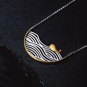 Custom-Creative-Swimming-Fish-925-silver-necklace (7)
